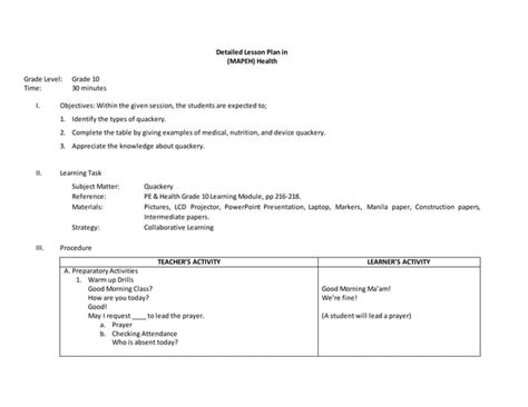 5as lesson plan|A Detailed Lesson Plan in English 5a's .